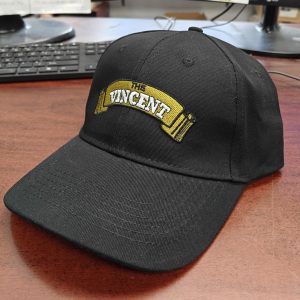 ACCESSORY - BASEBALL CAP- VINCENT - BLACK w/EMBROIDERED LOGO