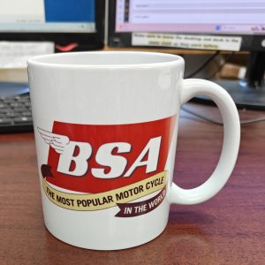 MUG - BSA - WHITE MUG w/RED BANNER UNDER BSA LOGO